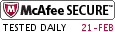 McAfee SECURE sites help keep you safe from identity theft, credit card fraud, spyware, spam, viruses and online scams