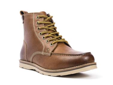 Mens leather buck moc toe boot,,,,,,,