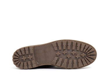 Image of Crevo mens leather upper boot with inside zipper for easy on off construction and soft inside padded collar lining and rubber outsole and memory foam sock for extra comfort